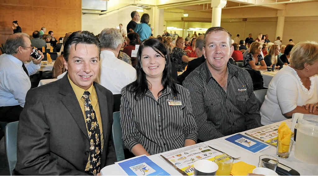 Enjoying last year’s Mayoral Prayer Breakfast are Paul Bielby, from Ray White, and Amy Brown and Robert Nimmo, from Professionals. Enjoying last year’s Mayoral Prayer Breakfast are Paul Bielby, from Ray White, and Amy Brown and Robert Nimmo, from Professionals.