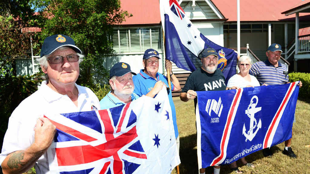 BATTLE LINES: Bundamba Sub-Section Naval Association of Australia members (from left) Bill Krause, Fred Kirby, Gary Rankin, Ron Baker, Mary Kirby and Kurt Geipel refuse to leave the former Blackstone State School. BATTLE LINES: Bundamba Sub-Section Naval Association of Australia members (from left) Bill Krause, Fred Kirby, Gary Rankin, Ron Baker, Mary Kirby and Kurt Geipel refuse to leave the former Blackstone State School.