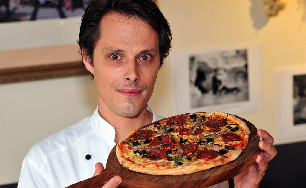 Fabio Nocera at Ippazzi in Noosa Junction with his classic pizza. Fabio Nocera at Ippazzi in Noosa Junction with his classic pizza.