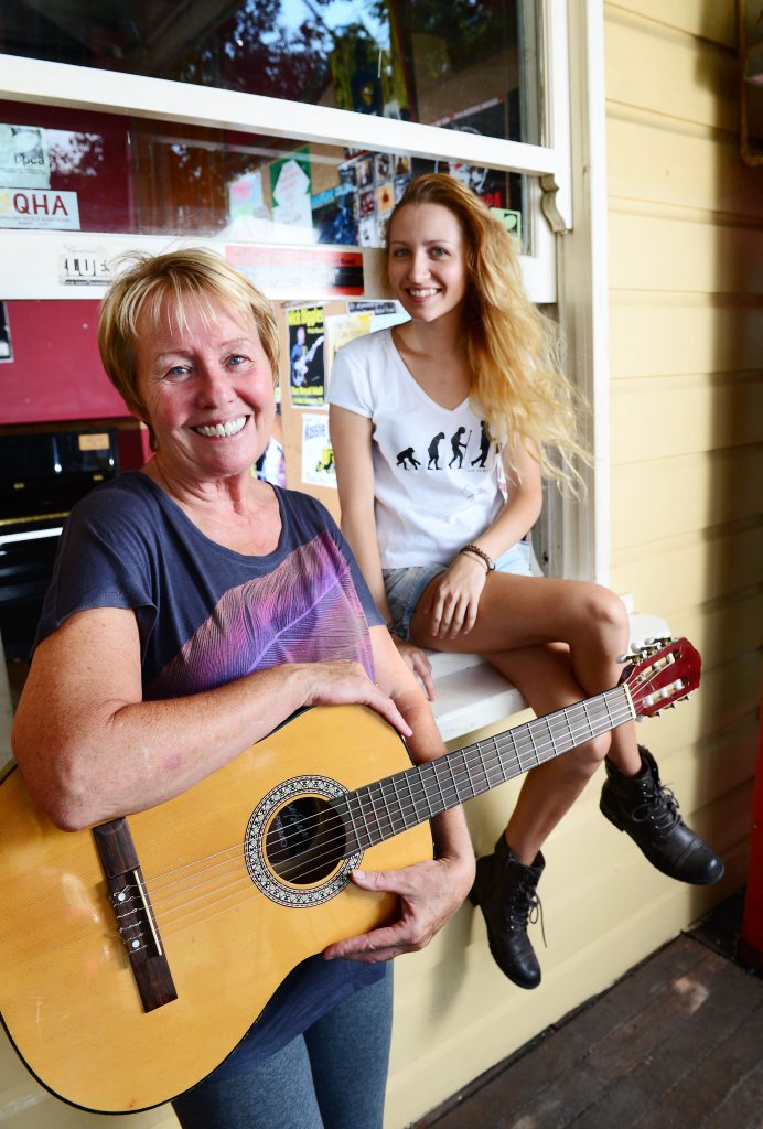 Blues musician Cath Butler (left) and Addie Cafe of the Royal Mail Hotel are proud of the Hard Rain blues album created to help raise money for flood and disaster relief. Photo: David Nielsen / The Queensland Times Blues musician Cath Butler (left) and Addie Cafe of the Royal Mail Hotel are proud of the Hard Rain blues album created to help raise money for flood and disaster relief. Photo: David Nielsen / The Queensland Times