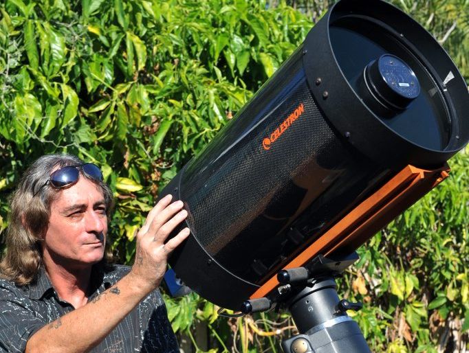 PLANET EARL: Planet imager John Earl uses his 11" Celestron Schmidt Cassegrain telescope to capture images of planets. He has been passionate about astronomy for 40 years and has been photographing and filming planets for over seven years.
