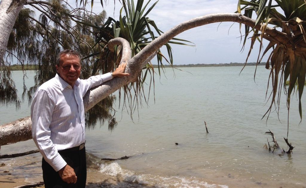 Fraser Coast councillor Trevor McDonald stands on the Point Vernon foreshore near Eli Creek where crocodiles were reportedly sighted. Fraser Coast councillor Trevor McDonald stands on the Point Vernon foreshore near Eli Creek where crocodiles were reportedly sighted.