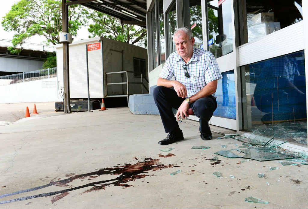 BLOODY DISGRACE: Transport Workers Union state secretary Peter Biagini outside the Ipswich Transit Centre. BLOODY DISGRACE: Transport Workers Union state secretary Peter Biagini outside the Ipswich Transit Centre.
