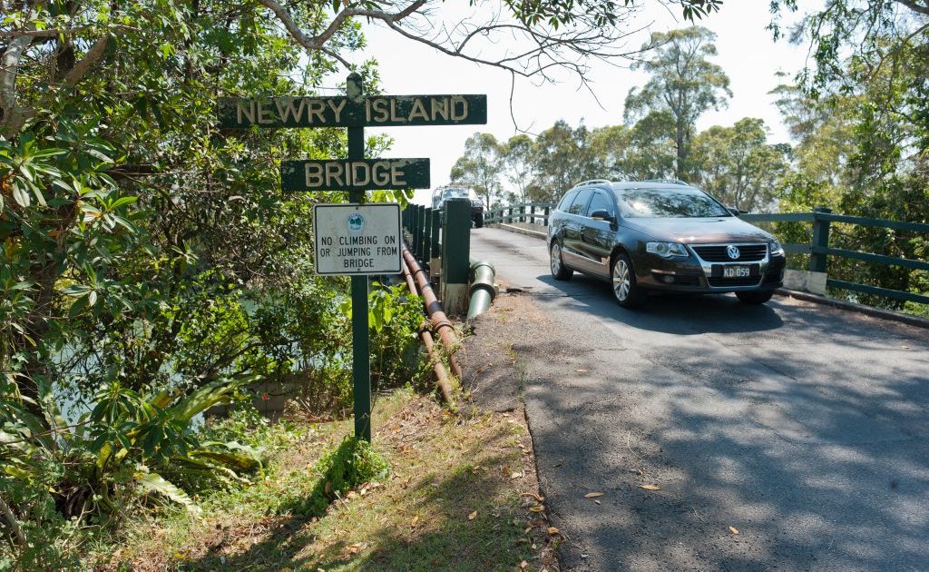Newry Island Bridge sign. Photo: Rob Wright/ The Coffs Coast Advocate Newry Island Bridge sign. Photo: Rob Wright/ The Coffs Coast Advocate