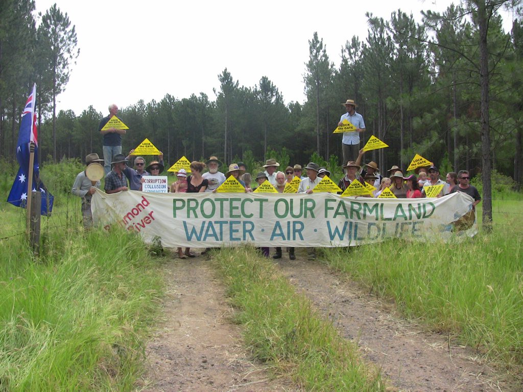 NO DOUBT: Locals gather in force at Doubtful Creek to contest a new Metgasco drilling operation. NO DOUBT: Locals gather in force at Doubtful Creek to contest a new Metgasco drilling operation.