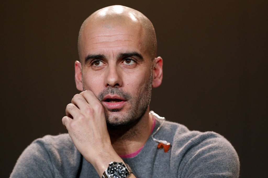 Pep Guardiola, former head coach of Barcelona attends the Press Conference with nominees for World Player of the Year and World Coach of the Year for Men's Football on January 7, 2013 at Congress House in Zurich, Switzerland. Pep Guardiola, former head coach of Barcelona attends the Press Conference with nominees for World Player of the Year and World Coach of the Year for Men's Football on January 7, 2013 at Congress House in Zurich, Switzerland.