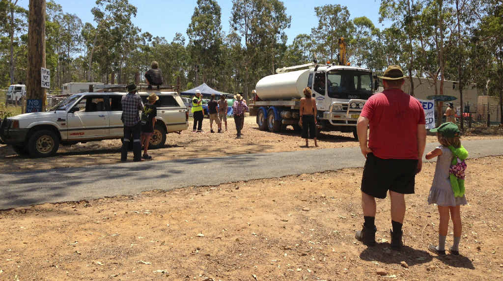 WATCHFUL: Sean and Laura O’Shannessy at the CSG protest at Glenugie. Photo Emma Pritchard