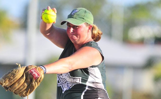 Telfords pitcher Beck Watson in action. Telfords pitcher Beck Watson in action.