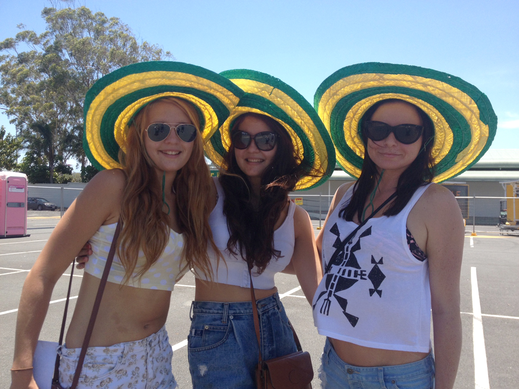 Hats helped punters stay cool at the Gold Coast Big Day Out today. Hats helped punters stay cool at the Gold Coast Big Day Out today.