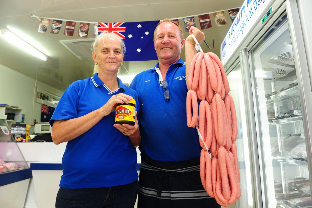 Michele and Peter O'Connor of Daly's Quality Meats are getting ready for Australia Day. Michele and Peter O'Connor of Daly's Quality Meats are getting ready for Australia Day.