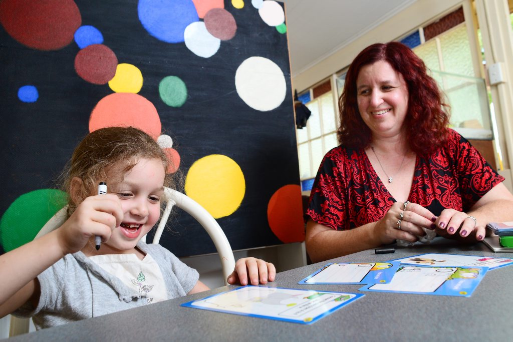 Jennifer Deaves of Woodend is homeschooling her children including her youngest daughter Celeste, 5. Jennifer Deaves of Woodend is homeschooling her children including her youngest daughter Celeste, 5.