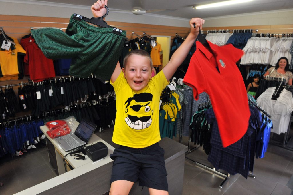 BACK TO IT: Zane Rogers is excited about starting up at a new school after moving up from Brisbane with his family. Zane got all his school clothes from Showline Embroidery. Photo: Max Fleet / NewsMail BACK TO IT: Zane Rogers is excited about starting up at a new school after moving up from Brisbane with his family. Zane got all his school clothes from Showline Embroidery. Photo: Max Fleet / NewsMail