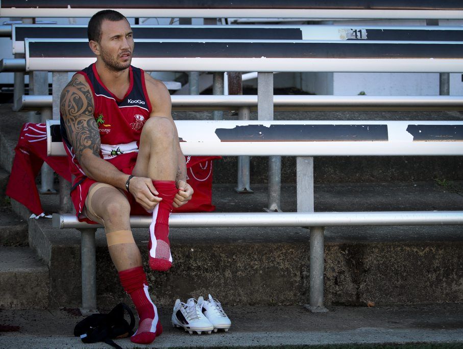 Quade Cooper preparing to train with the Queensland Reds. Quade Cooper preparing to train with the Queensland Reds.