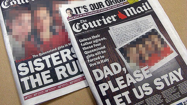 The Courier-Mail's coverage of the custody dispute on May 15 and 16, 2012.
The Courier-Mail's coverage of the custody dispute on May 15 and 16, 2012.