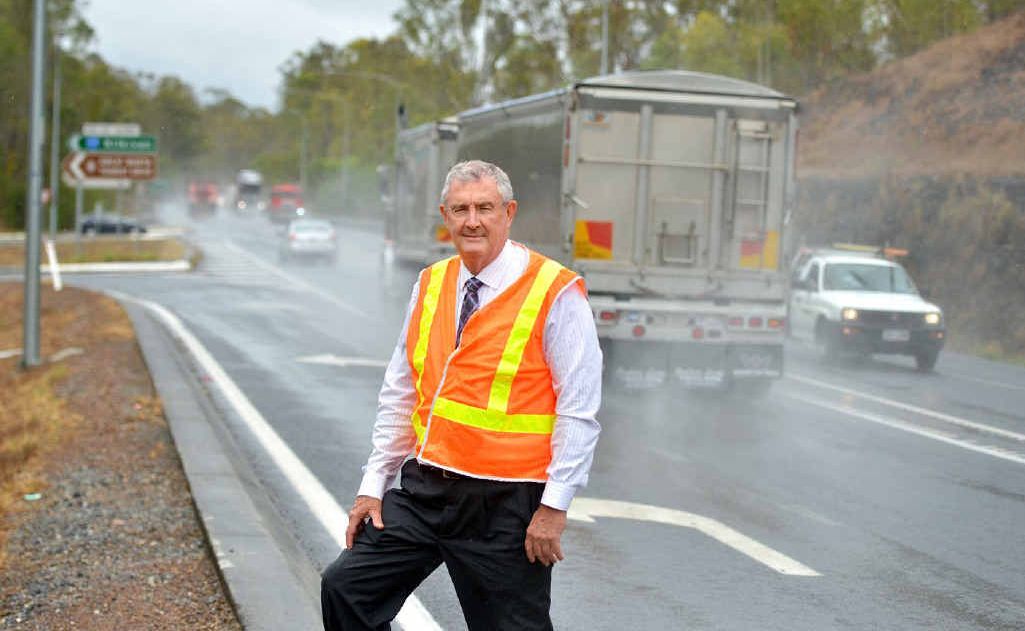 Gympie regional mayor Ron Dyne at the Wide Bay Bruce Hwy intersection. Gympie regional mayor Ron Dyne at the Wide Bay Bruce Hwy intersection.