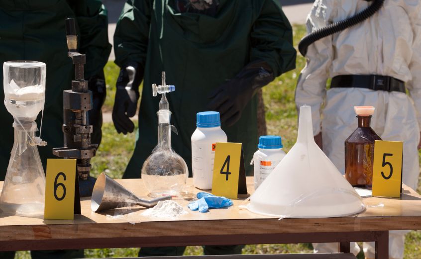 A court heard police allegedly uncovered enough chemicals to potentially make 2.4 tonnes of methamphetamine A court heard police allegedly uncovered enough chemicals to potentially make 2.4 tonnes of methamphetamine