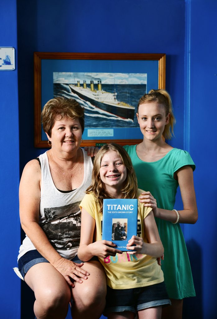 Granddaughter of the longest living survivor of the Titanic Dawn Pincott of Camira with Tiffany (centre), 12, and Laura, 17 (no surname - foster kids). Photo: David Nielsen / The Queensland Times Granddaughter of the longest living survivor of the Titanic Dawn Pincott of Camira with Tiffany (centre), 12, and Laura, 17 (no surname - foster kids). Photo: David Nielsen / The Queensland Times