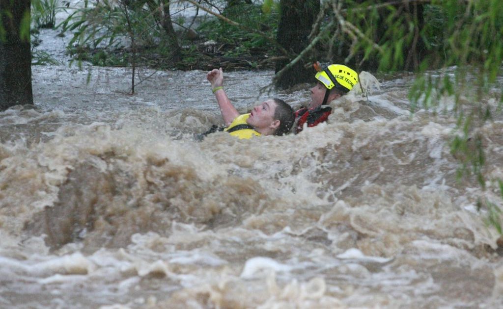 This dramatic rescue was captured by APN photographer Allan Reinikka from The Morning Bulletin in Rockhampton this morning. The weather bureau has predicted the rain depression from ex-cyclone Oswald will hit the Northern Rivers on Monday with forecast rainfall of between 300 to 400mm. This dramatic rescue was captured by APN photographer Allan Reinikka from The Morning Bulletin in Rockhampton this morning. The weather bureau has predicted the rain depression from ex-cyclone Oswald will hit the Northern Rivers on Monday with forecast rainfall of between 300 to 400mm.