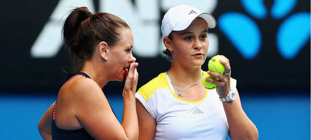 Ipswich product Ashleigh Barty (right) and doubles partner Casey Dellacqua. Ipswich product Ashleigh Barty (right) and doubles partner Casey Dellacqua.
