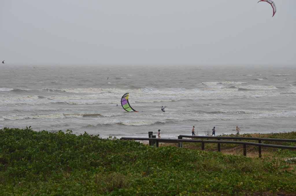 Tannum Sands beach being closed hasn't stopped kite surfers using the wind to their advantage. Tannum Sands beach being closed hasn't stopped kite surfers using the wind to their advantage.