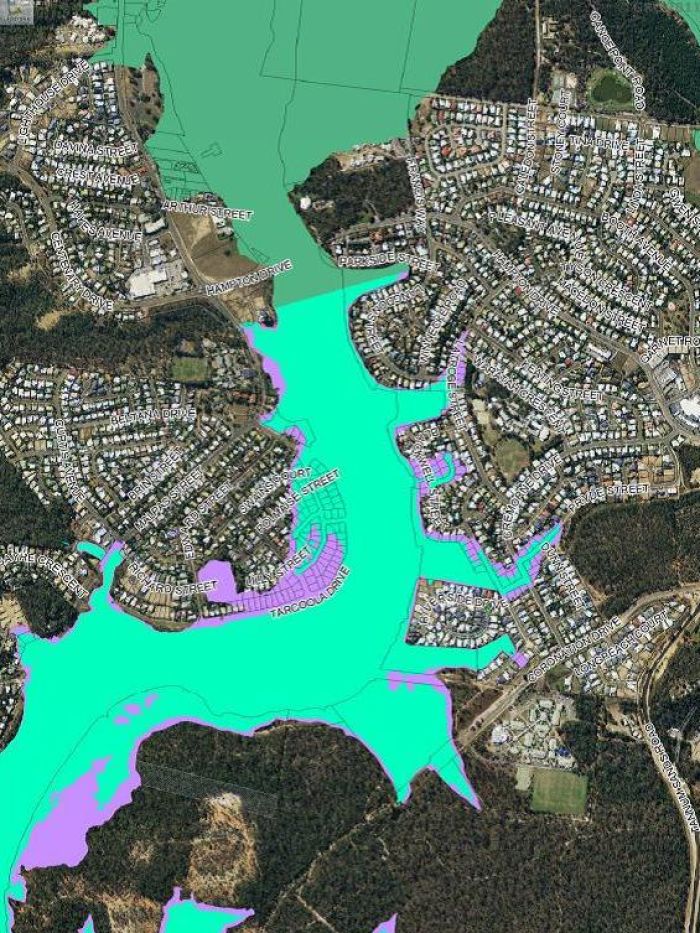 A storm surge overview map of the Boyne Island and Tannum Sands region
A storm surge overview map of the Boyne Island and Tannum Sands region