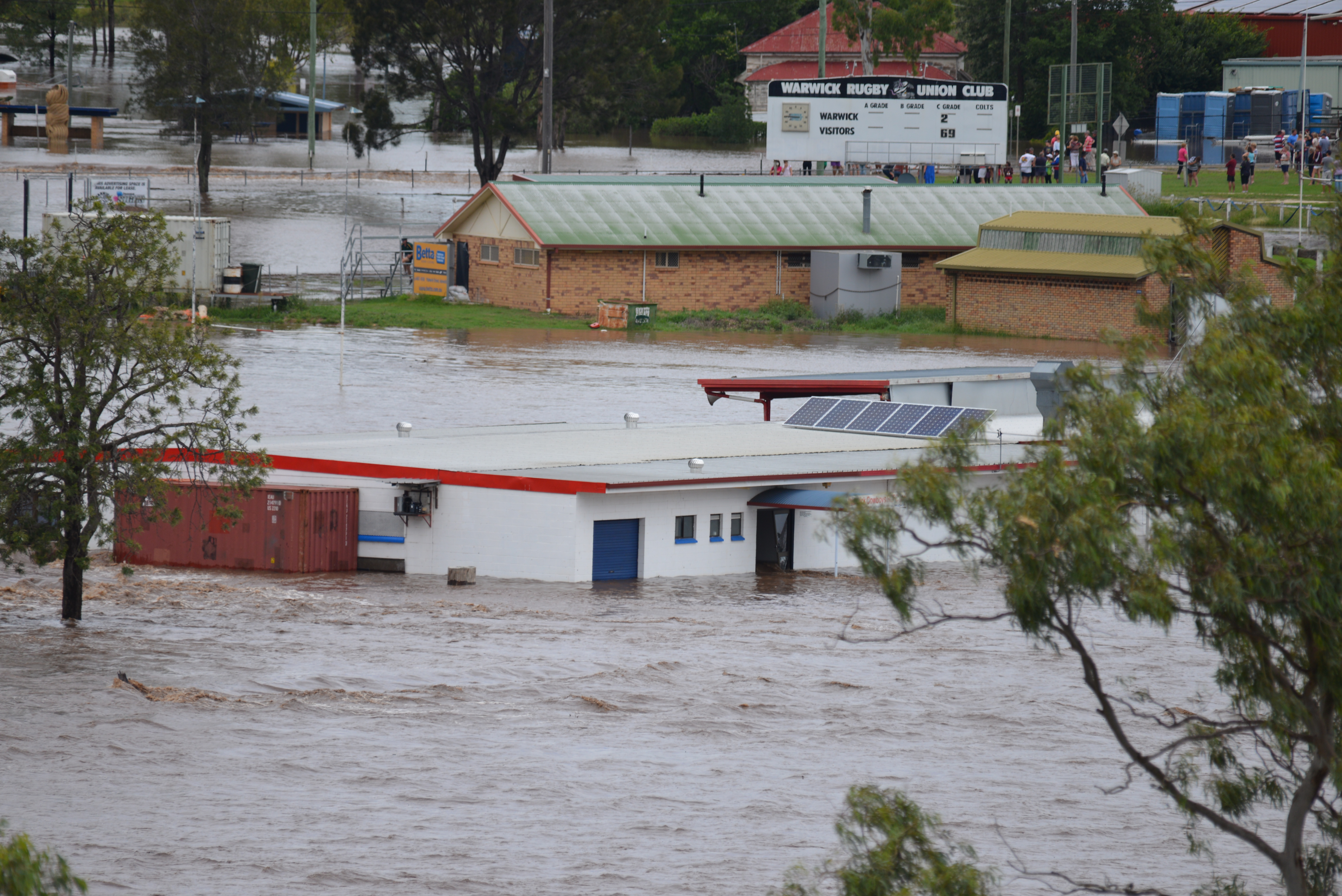 WARWICK Cowboys president Peter Locke has found it frustrating to be stranded at Maryvale when the Cowboys rugby league clubhouse was being inundated. WARWICK Cowboys president Peter Locke has found it frustrating to be stranded at Maryvale when the Cowboys rugby league clubhouse was being inundated.
