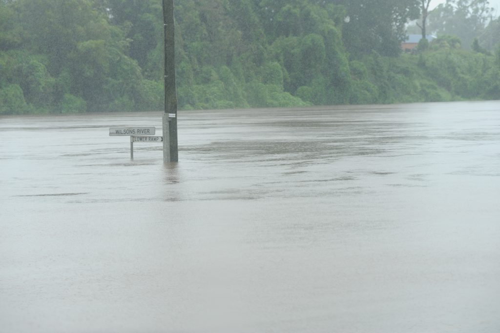 Lismore City inundated with heavy rain and wind leading to localised flooding and trees being blown over. Town was quiet with some residents braving the rain to get supplies. Photo Marc Stapelberg / The Northern Star Lismore City inundated with heavy rain and wind leading to localised flooding and trees being blown over. Town was quiet with some residents braving the rain to get supplies. Photo Marc Stapelberg / The Northern Star
