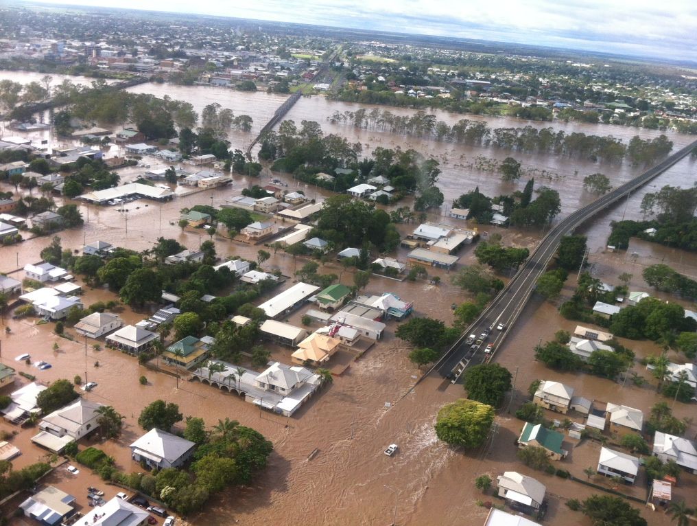 An aerial view of the flooding at Bundaberg. Photo: McDermott Aviation An aerial view of the flooding at Bundaberg. Photo: McDermott Aviation