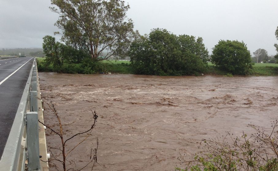 A raging Lockyer Creek at Gatton. A raging Lockyer Creek at Gatton.