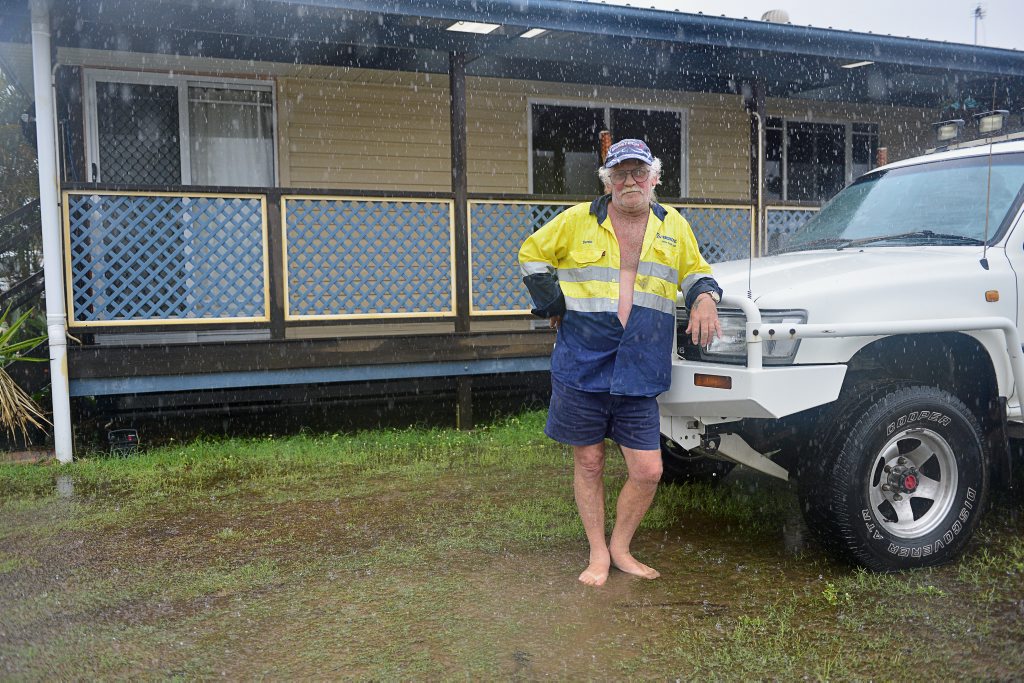 Dennis Morgan has seen plenty of flooding near his Wood Street home in Barney Point. Photo Christopher Chan / The Observer Dennis Morgan has seen plenty of flooding near his Wood Street home in Barney Point. Photo Christopher Chan / The Observer