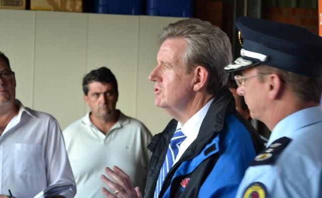 The Premier at the Clarence Valley flood media conference. The Premier at the Clarence Valley flood media conference.