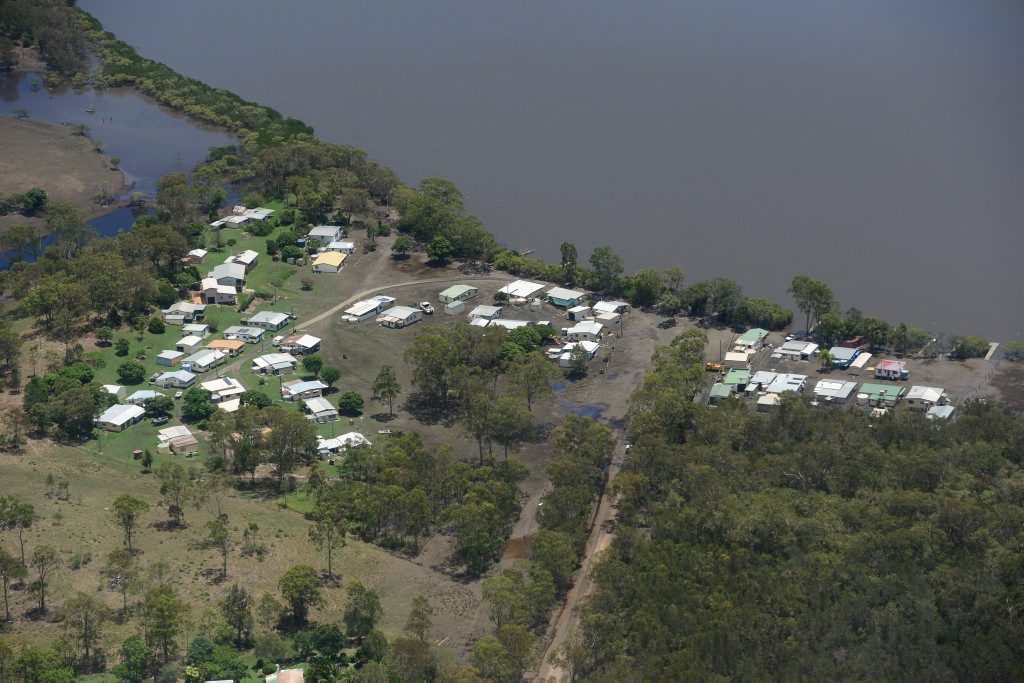 Aerial photograph of the Baffle Creek area after the January 2013 floods. Aerial photograph of the Baffle Creek area after the January 2013 floods.