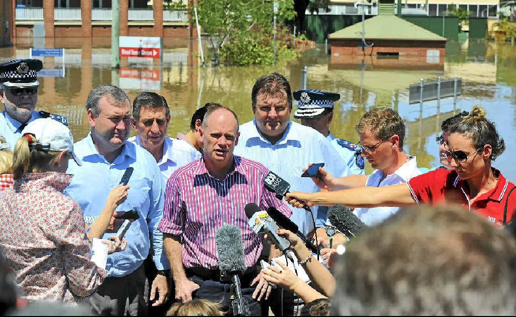 Campbell Newman visits Bundaberg as Bundaberg Hospital is partially evacuated in the face of severe flooding. Campbell Newman visits Bundaberg as Bundaberg Hospital is partially evacuated in the face of severe flooding.