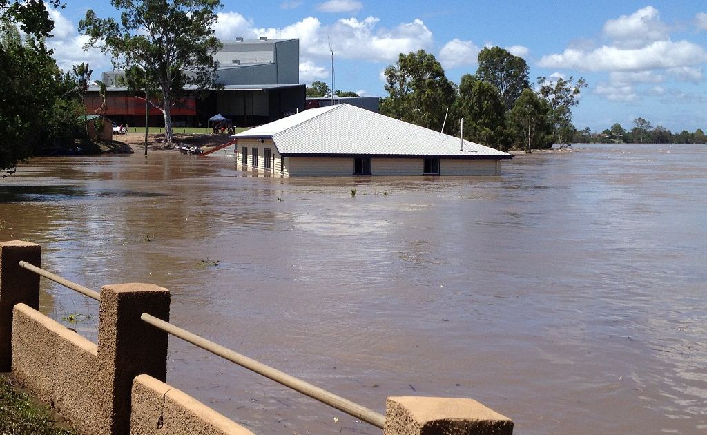 The double-storey Maryborough sailing club went underwater during the floods. The double-storey Maryborough sailing club went underwater during the floods.