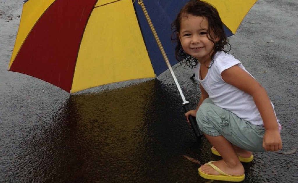 ALL SMILES: Sophie Hagan didn’t mind playing in the puddles, but the rest of us are thankful the rain has stopped. ALL SMILES: Sophie Hagan didn’t mind playing in the puddles, but the rest of us are thankful the rain has stopped.