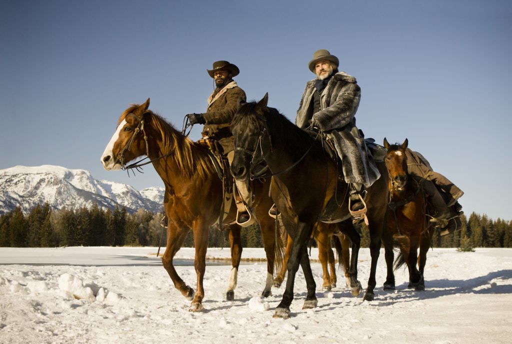 FOR REVIEW AND PREVIEW PURPOSES ONLY. Jamie Foxx, left, and Christoph Waltz star in a scene from the movie Django Unchained. Supplied by Sony Pictures Australia. Please credit photo to Andrew Cooper.