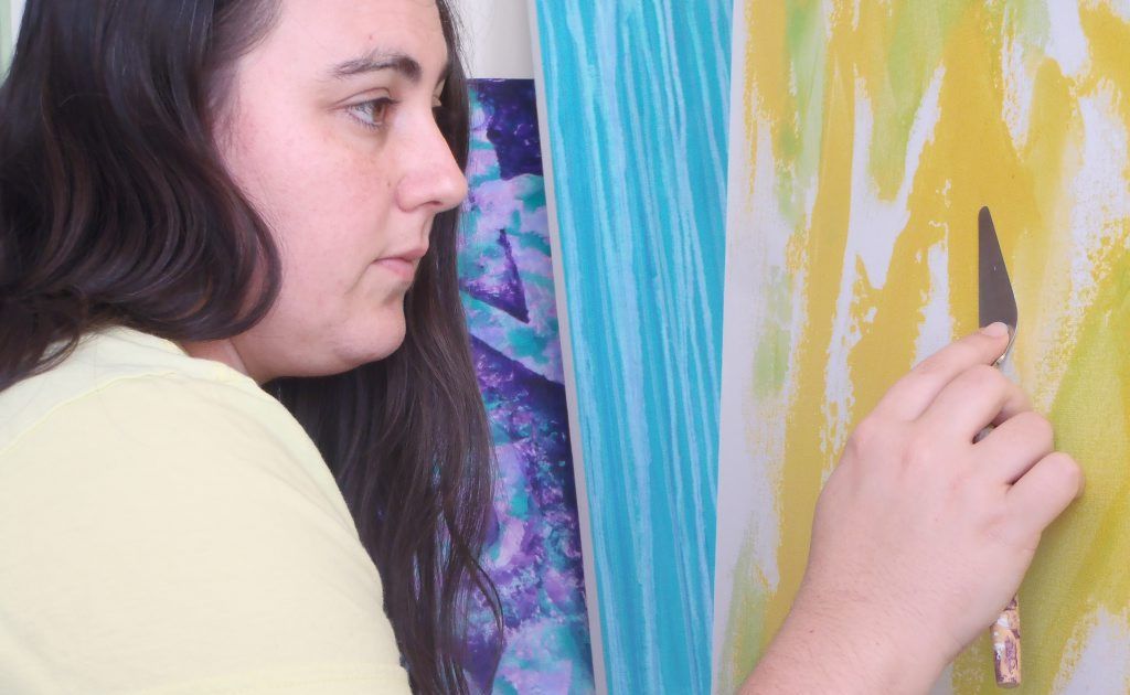 Kristel Kelly prepares for her exhibition opening Kristel Kelly prepares for her exhibition opening