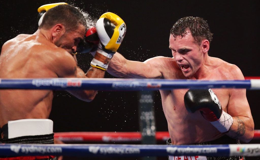 Daniel Geale (R) lands a right on Anthony Mundine (L) during the IBF Middleweight Title bout between Anthony Mundine and Daniel Geale at Sydney Entertainment Centre on January 30, 2013 in Sydney, Australia. Daniel Geale (R) lands a right on Anthony Mundine (L) during the IBF Middleweight Title bout between Anthony Mundine and Daniel Geale at Sydney Entertainment Centre on January 30, 2013 in Sydney, Australia.