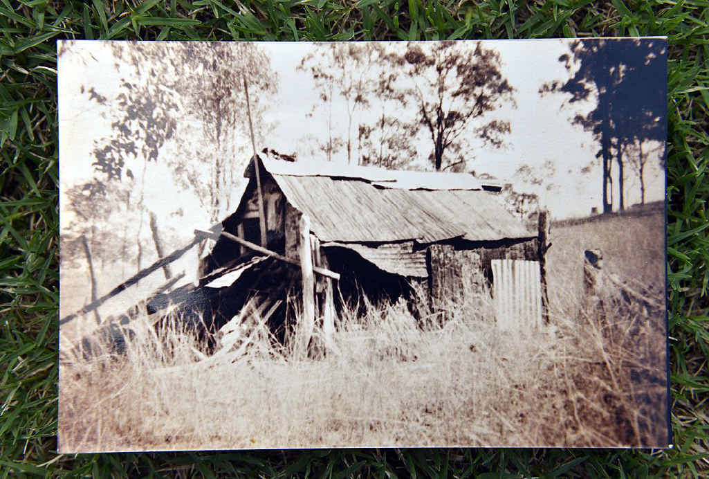 A photograph that former councillor John Harris alleges was Dan Kelly’s hut on Harris Street in Fernvale circa 1950. A photograph that former councillor John Harris alleges was Dan Kelly’s hut on Harris Street in Fernvale circa 1950.