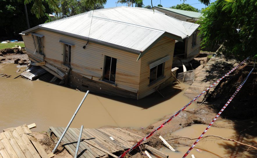 FLOOD DAMAGE: A home in Gavin Street has been destroyed by flood waters running through North Bundaberg. Photo: Mike Knott / NewsMail FLOOD DAMAGE: A home in Gavin Street has been destroyed by flood waters running through North Bundaberg. Photo: Mike Knott / NewsMail