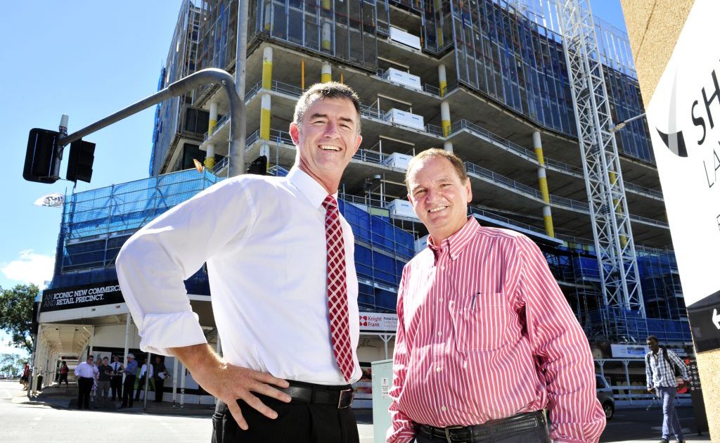Department of Housing and Public Works minister Tim Mander and Ipswich Mayor Paul Pisasale in fron tof ICON Ipswich. Photo: Rob Williams / The Queensland Times Department of Housing and Public Works minister Tim Mander and Ipswich Mayor Paul Pisasale in fron tof ICON Ipswich. Photo: Rob Williams / The Queensland Times
