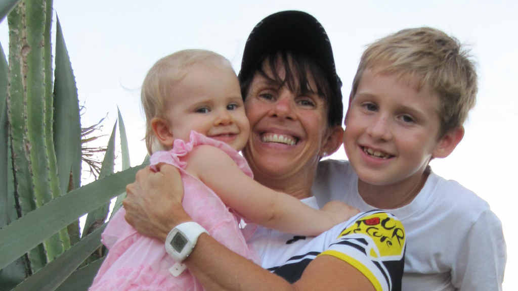 Naomi Land, with her children Isabella and Tyrone, hopes to inspire others to get active and raise money for cancer research. Naomi Land, with her children Isabella and Tyrone, hopes to inspire others to get active and raise money for cancer research.