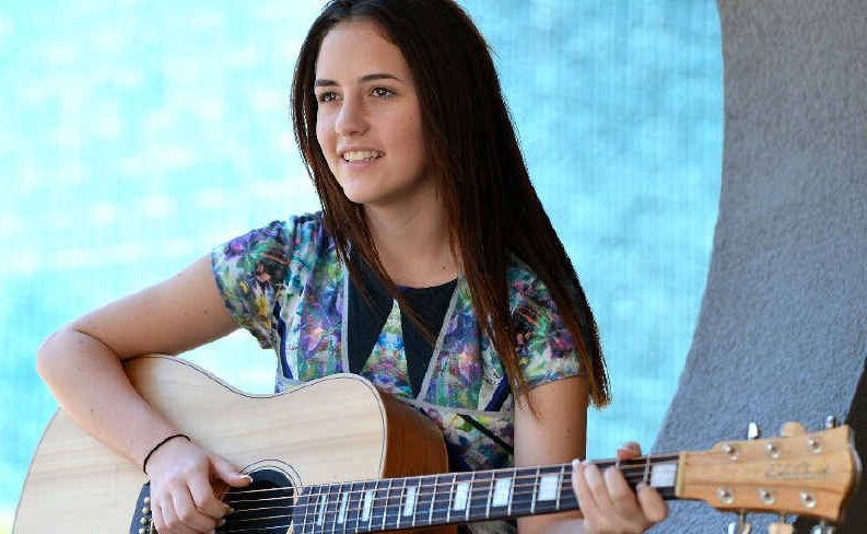 Tia Gostelow, 13, has just returned from making her debut at the Tamworth Country Music Festival where she won the Toyota LandCruiser Busking Championships People’s Choice Award. Tia Gostelow, 13, has just returned from making her debut at the Tamworth Country Music Festival where she won the Toyota LandCruiser Busking Championships People’s Choice Award.