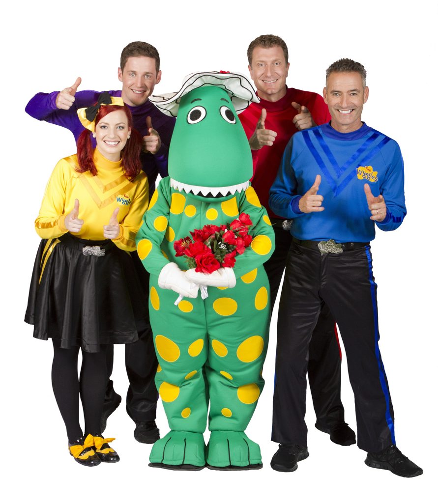 ON THEIR WAY: The new-look Wiggles, Emma, Lachlan, Simon and long-time Wiggle Anthony with Dorothy the Dinosaur. ON THEIR WAY: The new-look Wiggles, Emma, Lachlan, Simon and long-time Wiggle Anthony with Dorothy the Dinosaur.