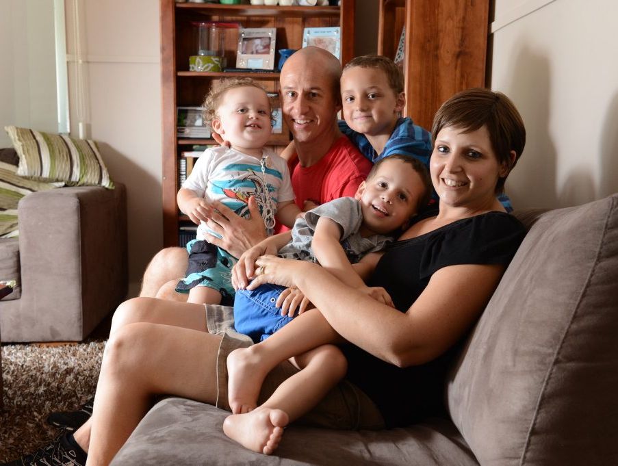 Jo and Dean Goldstein with their children Archie, 18mths, Luke, 4, and Torrin, 7. Jo has been given only eight weeks to live after fighting a rare form of cancer for over a year and is holding a 'wax-off' fundraiser to raise money for the family. Jo and Dean Goldstein with their children Archie, 18mths, Luke, 4, and Torrin, 7. Jo has been given only eight weeks to live after fighting a rare form of cancer for over a year and is holding a 'wax-off' fundraiser to raise money for the family.