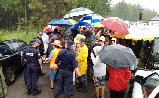 Protester at the Doubtful Creek blockadt this week. Protester at the Doubtful Creek blockadt this week.