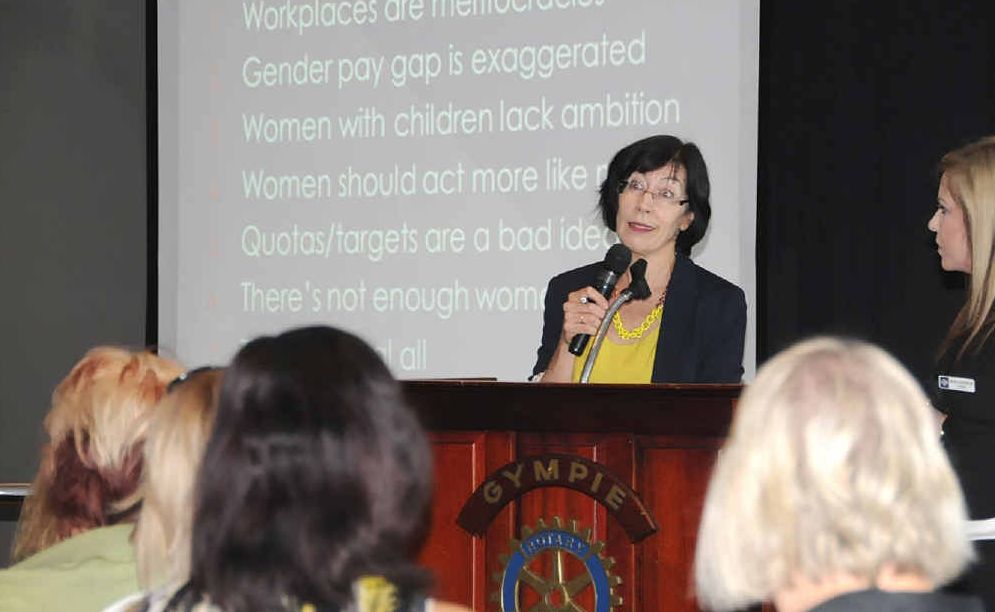 Guest speaker Catherine Fox addresses a breakfast meeting in Gympie yesterday. Guest speaker Catherine Fox addresses a breakfast meeting in Gympie yesterday.