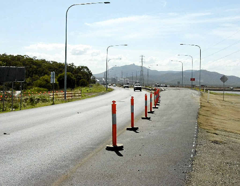 A section of the new carriageway on Gladstone Mt Larcom Rd is open to traffic. A section of the new carriageway on Gladstone Mt Larcom Rd is open to traffic.