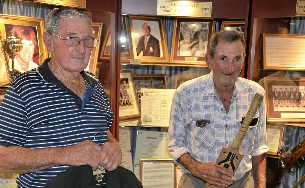 Max and Brian Phelan in front of some of the memorabilia at the Allora Sports Museum. Max and Brian Phelan in front of some of the memorabilia at the Allora Sports Museum.