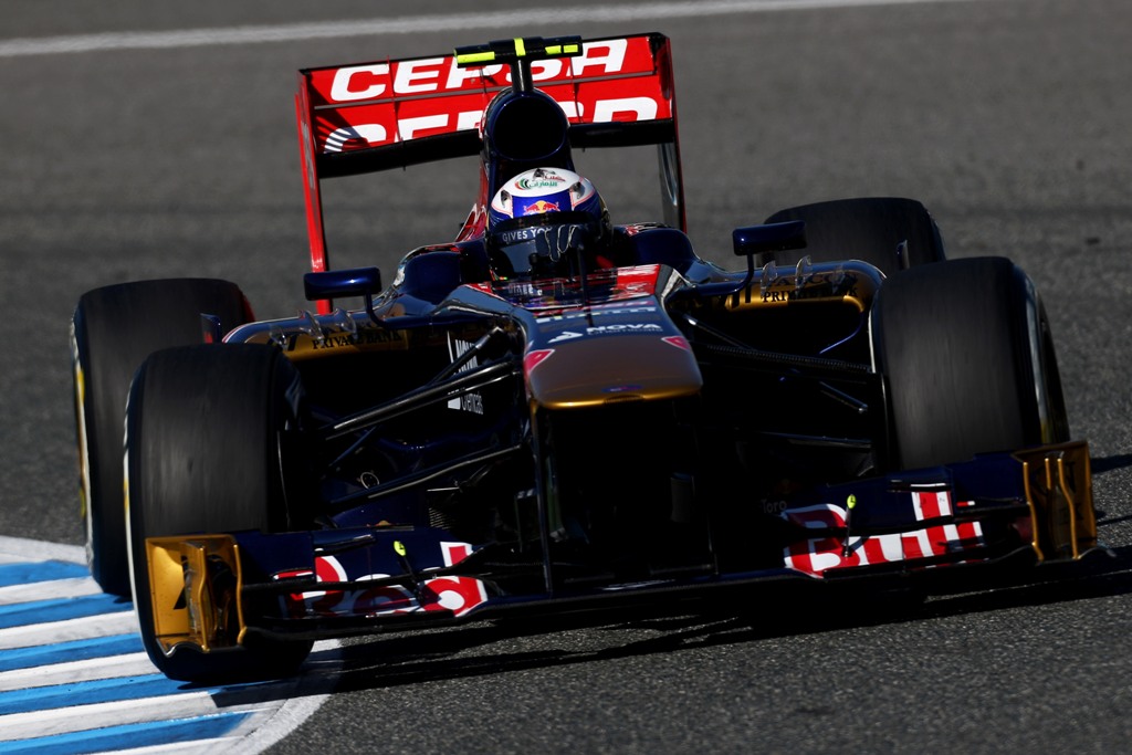 Daniel Ricciardo of Australia and Scuderia Toro Rosso drives during Formula One winter testing at Circuito de Jerez on February 6, 2013 in Jerez de la Frontera, Spain. Daniel Ricciardo of Australia and Scuderia Toro Rosso drives during Formula One winter testing at Circuito de Jerez on February 6, 2013 in Jerez de la Frontera, Spain.